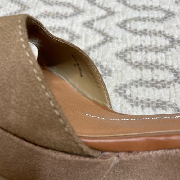 Dolce Vita Brown Ankle Strap Peep Toe Wedges Women’s sz10 Spring Suede Neutral - Picture 5 of 6